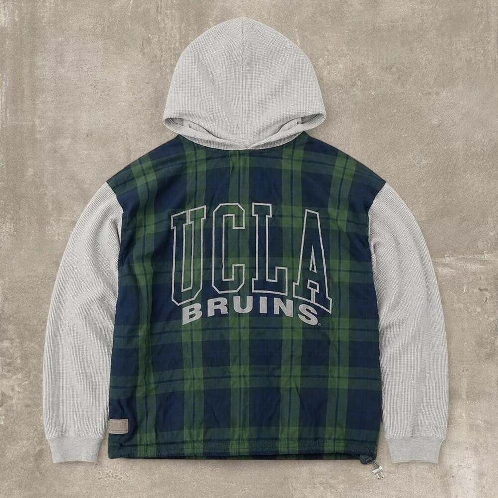 Vintage Gear for Sports UCLA Bruins Plaid Waffle Knit Hoodie